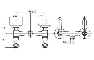 Смеситель для душа, хром Cezares FIRST-DS-01-Bi